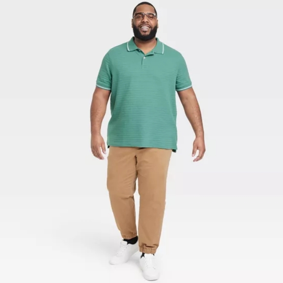 Goodfellow & Co Men's NWT Green Standard Fit Short Sleeve Polo Shirt Size Large - Picture 3 of 8